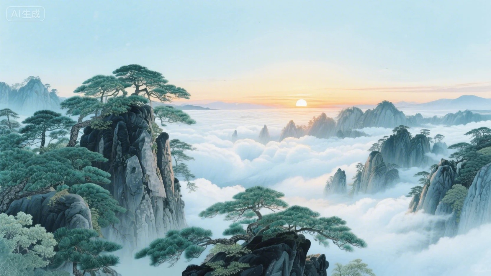 入春的黄山旭日东升_1_臻艺筑美(画)_来自小红书网页版